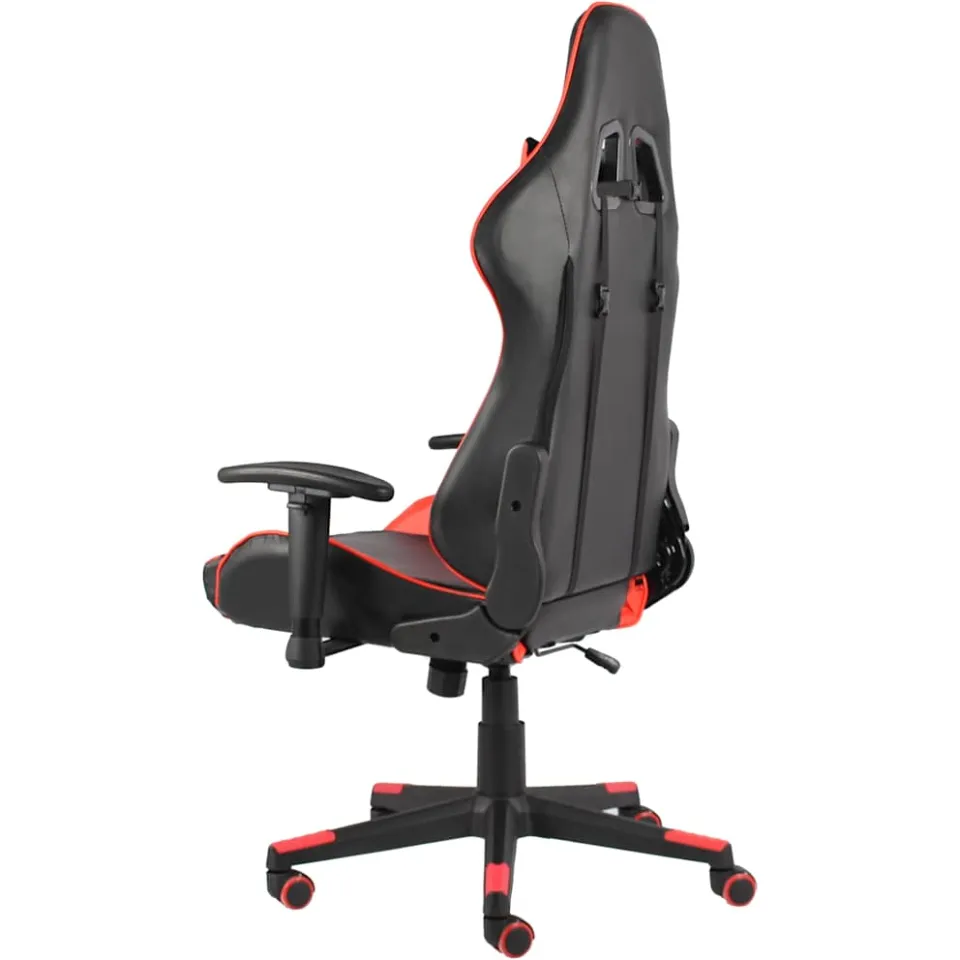 vidaXL Gamestoel draaibaar PVC rood, foto 3