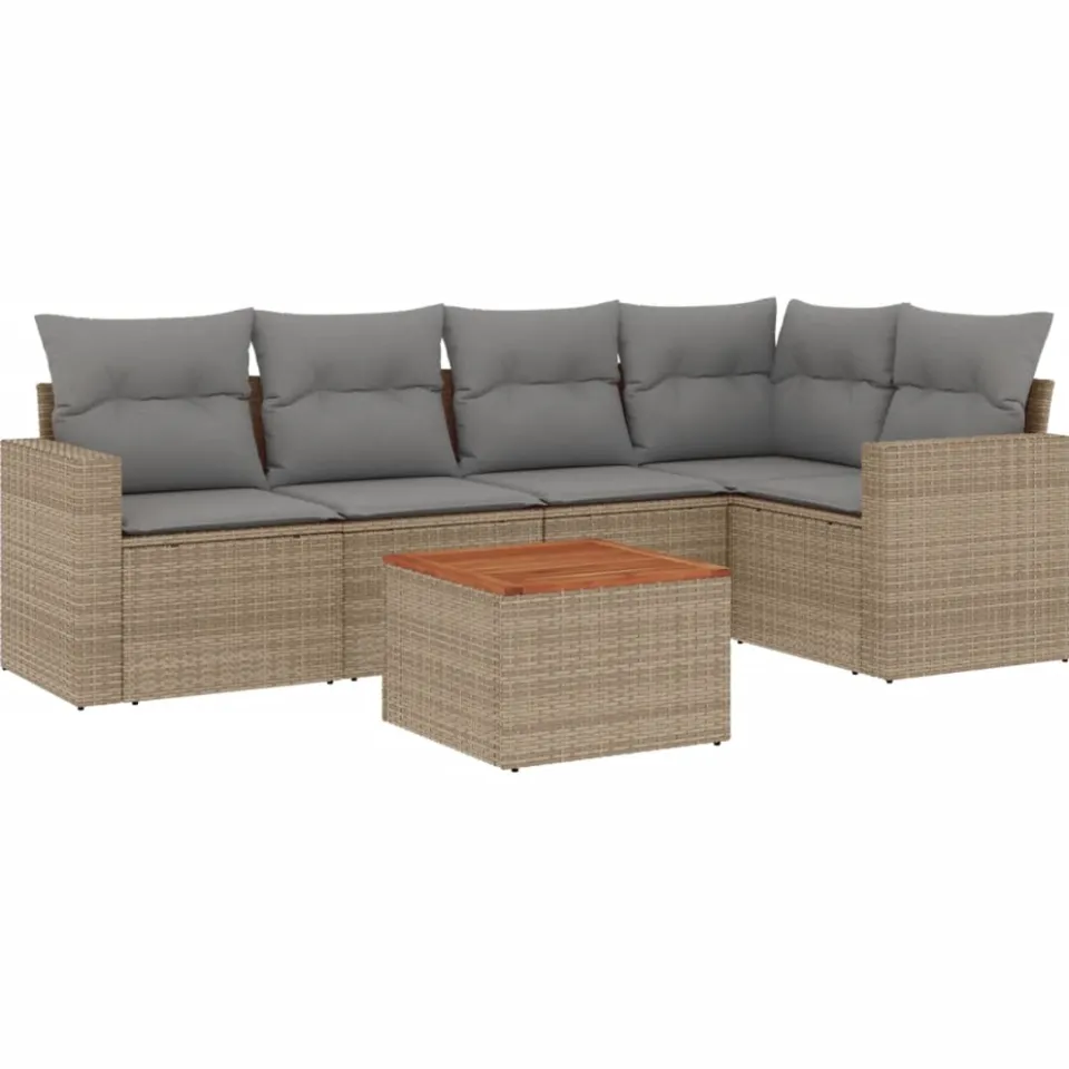 vidaXL Patio Sofa Set 5-zits Beige mix en grijs, foto 3