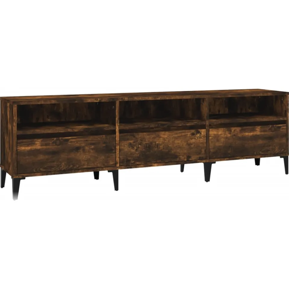 vidaXL Tv-meubel 150x30x44,5 cm bewerkt hout gerookt eikenkleurig