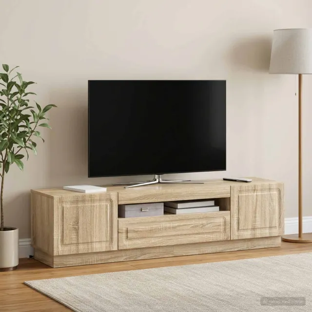 vidaXL LED tv-meubel Sonoma Eiken Bewerkt hout, foto 2