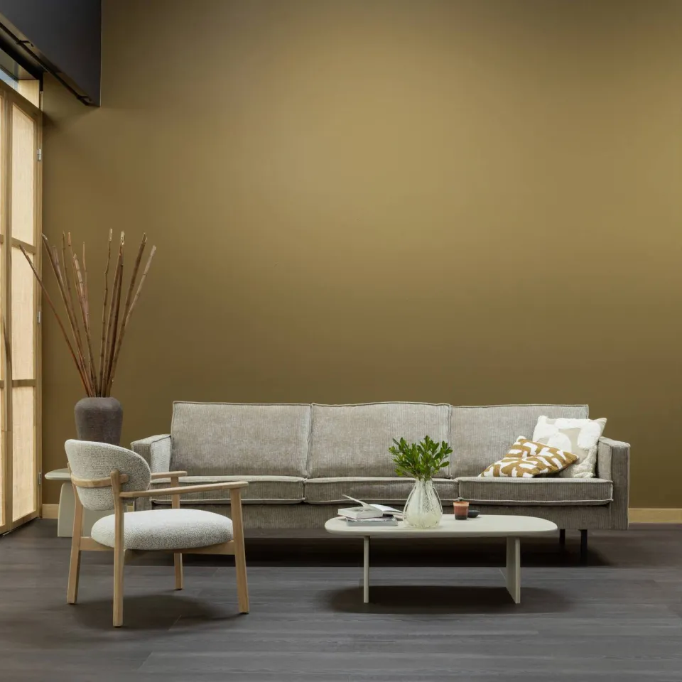 WOOOD Udar Fauteuil Met Houten Frame - Polyester - Naturel, foto 4