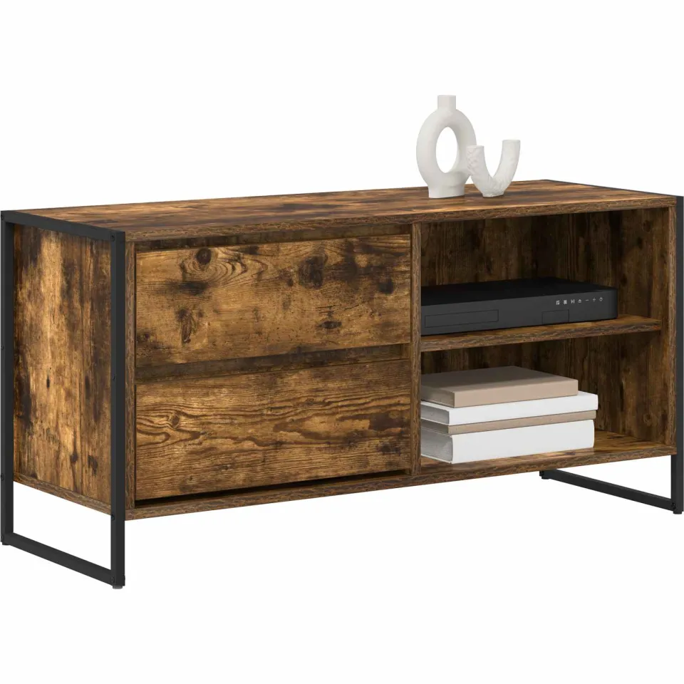 vidaXL TV-kast 100 x 36 x 49,5 cm Gerookt eiken Bewerkt hout Bruin