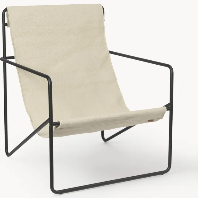 Ferm Living Loungefauteuil Desert beige, zwart