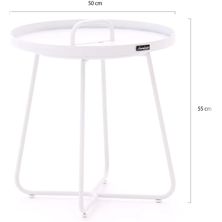 Manifesto Furniture Manifesto Pito bijzet tuintafel ø 50cm (h:55cm) wit, foto 2
