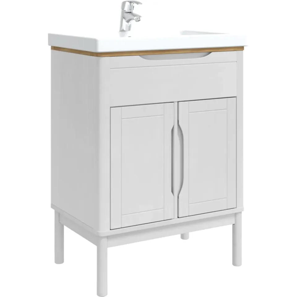 vidaXL Badkamerkast FLORO Wit 60 x 40 x 80 cm Massief grenenhout