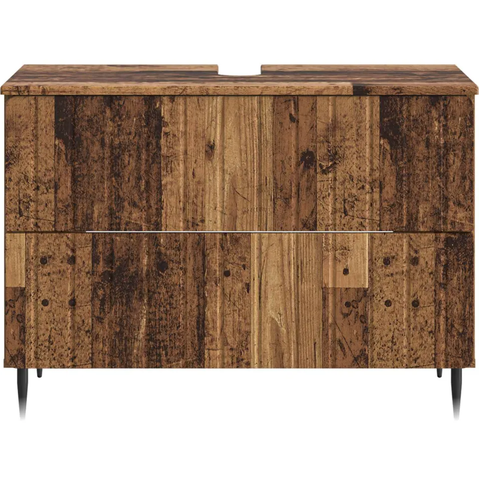 vidaXL Badkamer wastafelkast ZWOLLE Oud hout 82 x 41 x 58,5 cm bruin, foto 4
