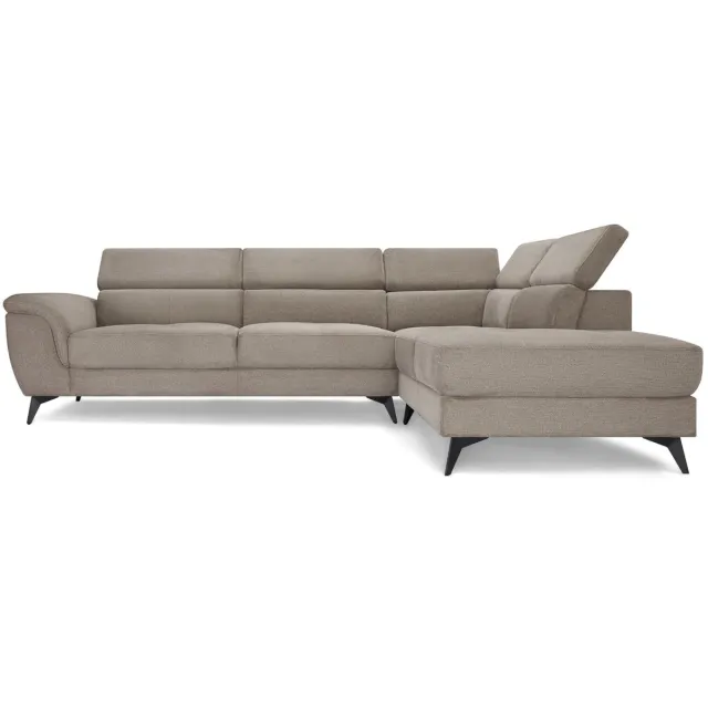 G***-M Hoekbank Rechts Beige Stof - 290x95x90cm - Zitdiepte 55cm - Giga Meubel