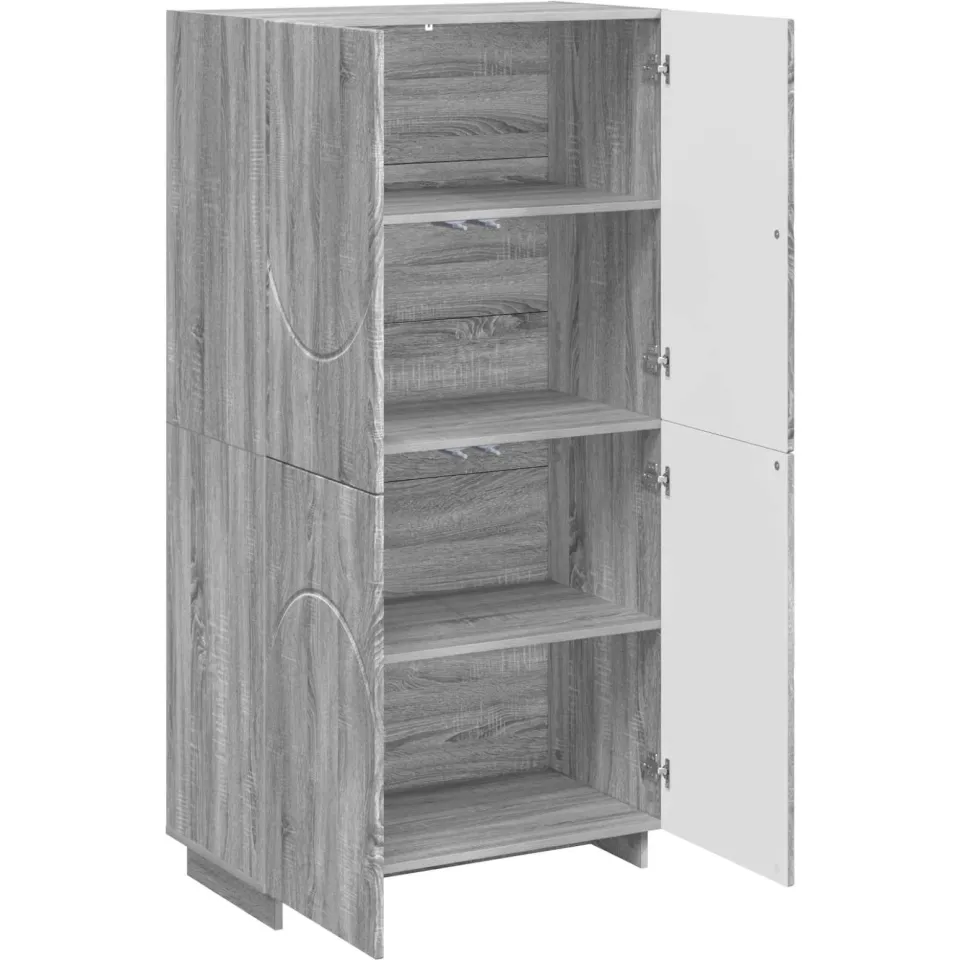 vidaXL Hoge kast Grijs Sonoma 79 x 41 x 151 cm Bewerkt hout