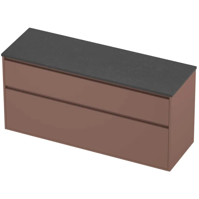 Proline Deck Badmeubelset Hardsteen Greeploos Asymmetrisch 140x46x67 cm Blue Stone Beauty Blush Rosé Goud