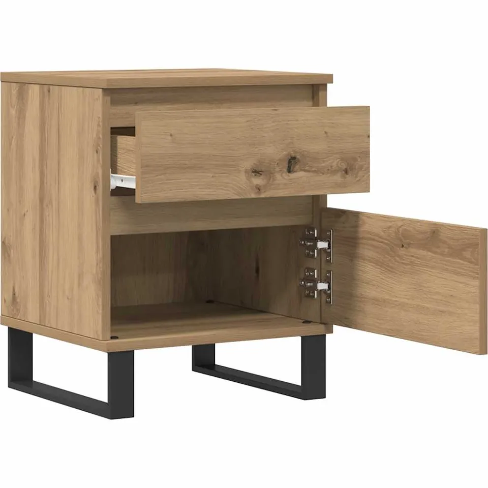 vidaXL Nachtkastjes 2 st 40x35x50cm bewerkt hout artisanaal eikenkleur, foto 4