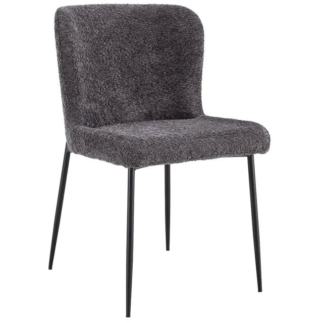 eetkamerstoel Jolie bouclé donkergrijs