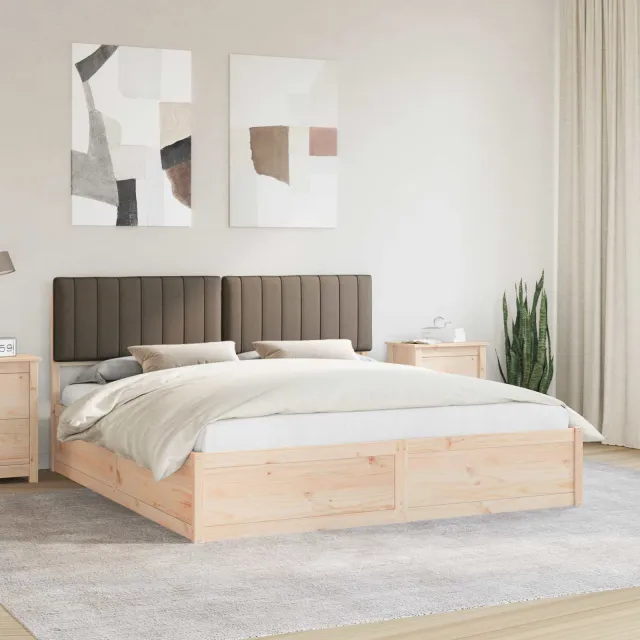 vidaXL Bedframe met Gevoerd Hoofdgedeelte Taupe 180 x 200 cm