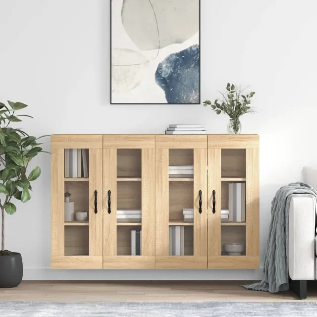 vidaXL Hangkasten 2 st bewerkt hout sonoma eikenkleurig Bruin