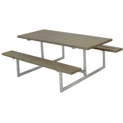 Trendyard Picknicktafel Hout en Staal Basic Grijs Bruin