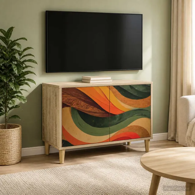 vidaXL Tv-meubel BONN 69 x 33 x 50 cm Sonoma Bewerkt hout bruin, foto 2