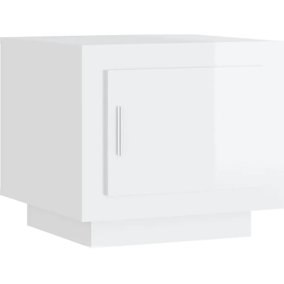 vidaXL Salontafel 51x50x45 cm bewerkt hout hoogglans wit, foto 3