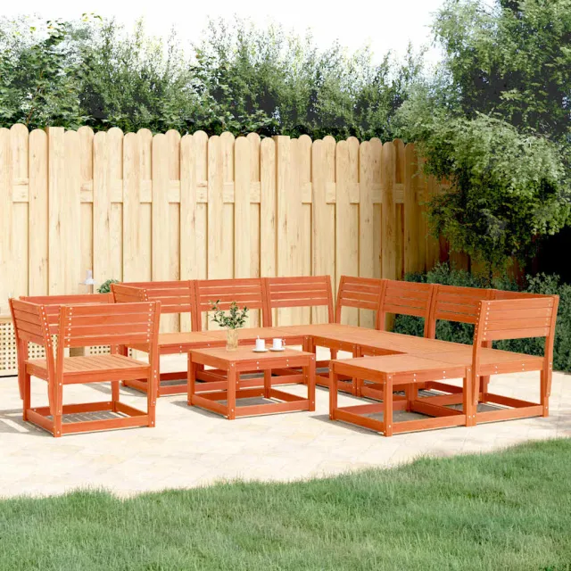 vidaXL 8-delige Loungeset massief grenenhout wasbruin bruin, foto 2