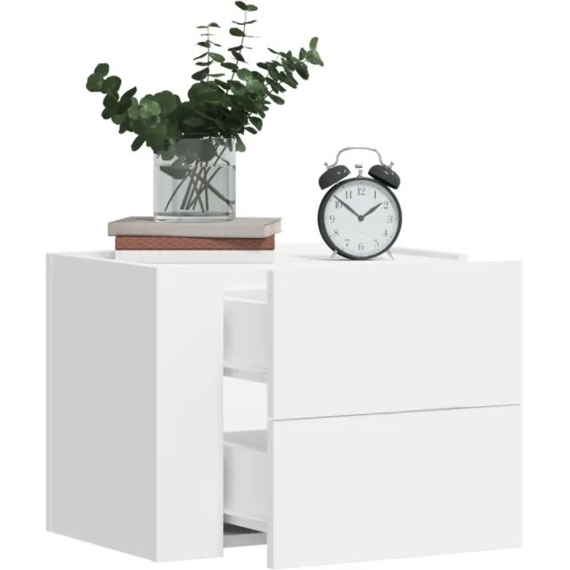vidaXL Nachtkastje wandgemonteerd 45x30x35 cm wit
