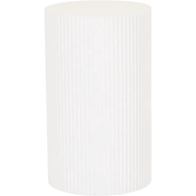 Housevitamin Bijzettafel Rond – Geribbelde Cilinder – MDF – Wit – 30x54cm