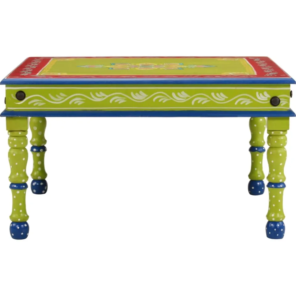 vidaXL Salontafel handbeschilderd massief mangohout groen