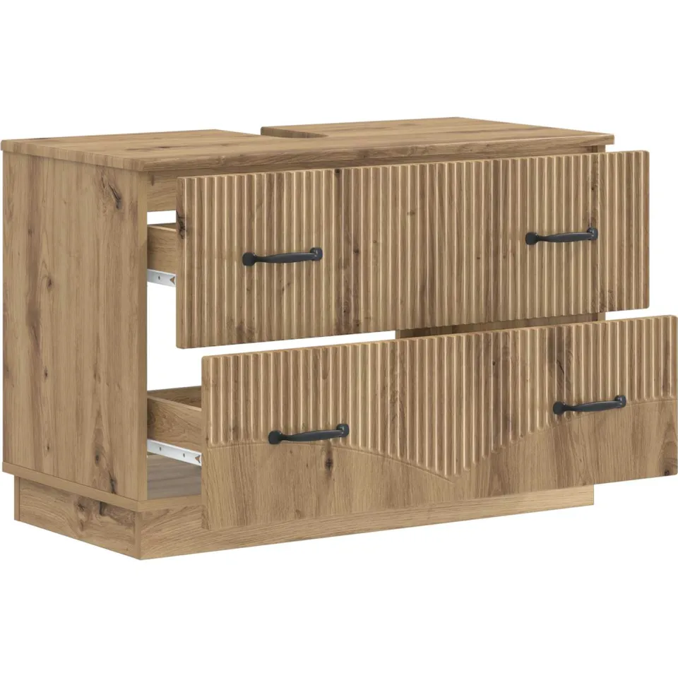 vidaXL Badkamer wastafelkast HOORN Artisanaal eiken 82 x 41 x 56 cm Bruin