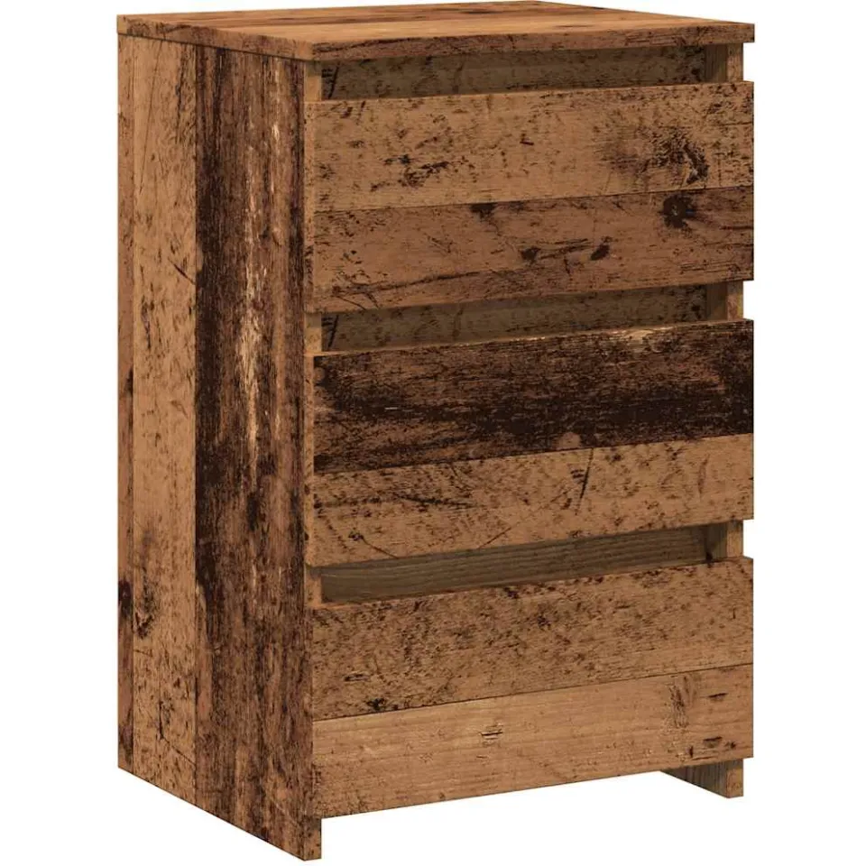 vidaXL Nachtkastje 40x35x62,5 cm bewerkt hout oud houtkleurig Bruin