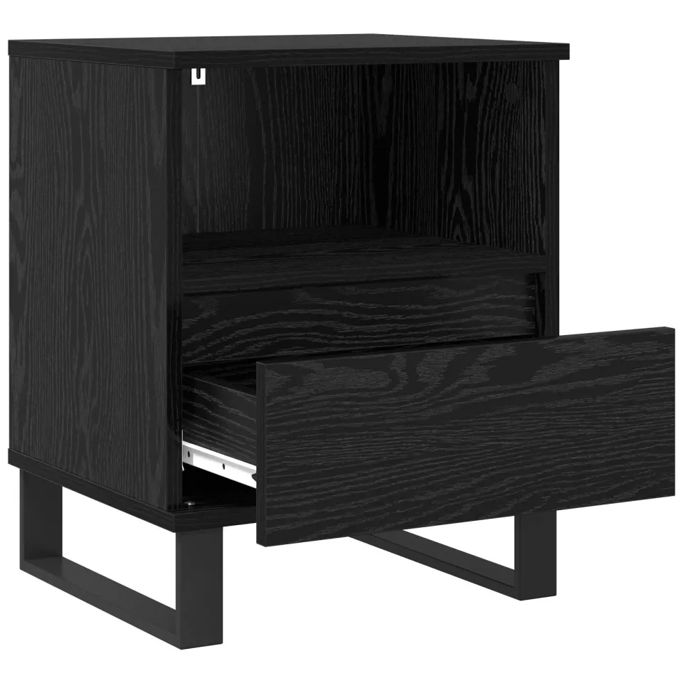 vidaXL Bed kast Zwart Eiken 40 x 35 x 50 cm Bewerkt hout, foto 4