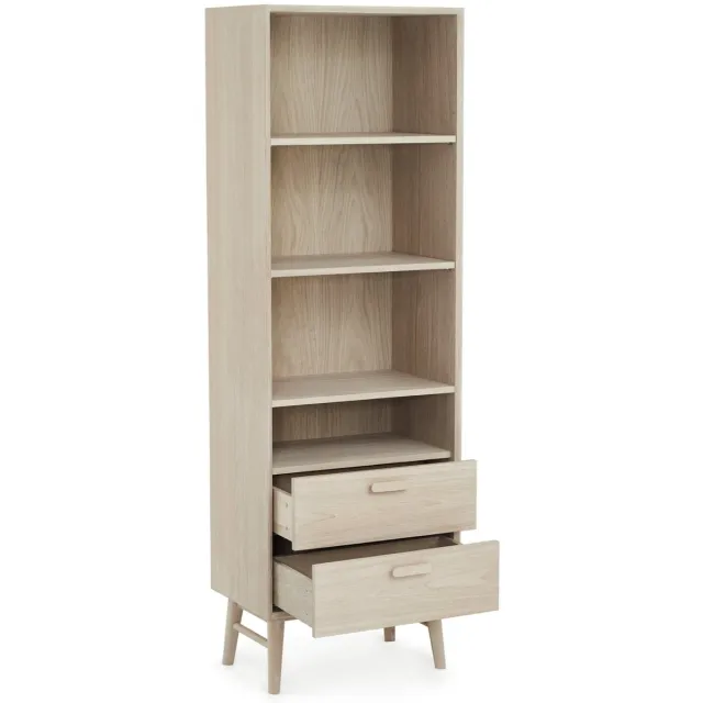 G***-M Boekenkast Naturel Eiken - 60x40x187cm - Boekenkast Porto