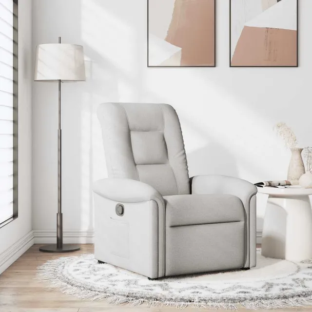 vidaXL Fauteuil verstelbaar stof wolk grijs