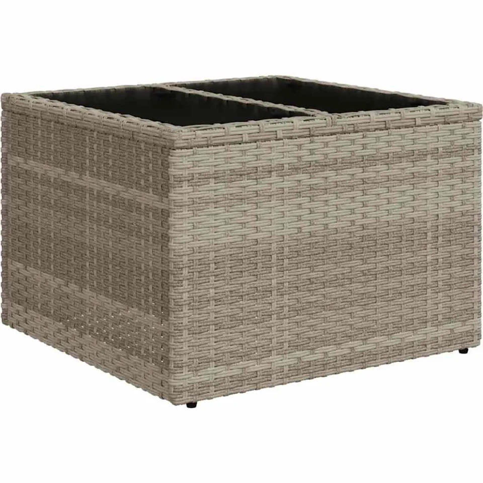 vidaXL 10-delige Loungeset met kussens poly rattan lichtgrijs grijs, foto 3