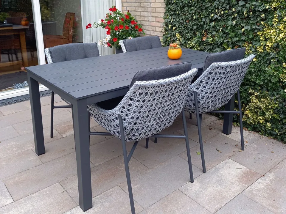 Manifesto Furniture Manifesto Menzano dining tuintafel 160x90x75cm grijs, foto 5