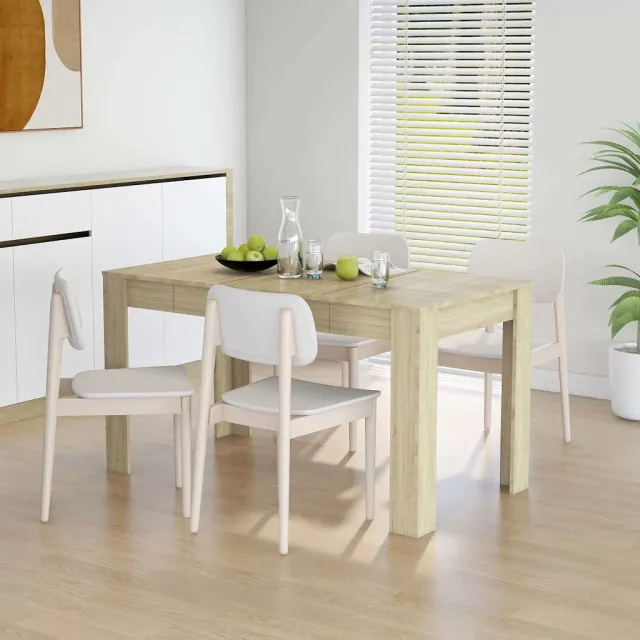 vidaXL Eettafel 140x74,5x76 cm spaanplaat sonoma eikenkleurig Bruin