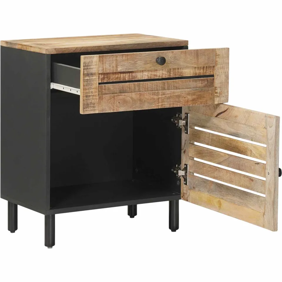 vidaXL Nachtkastje Naturel 50 x 33 x 60 cm Massief Mango Hout Bruin