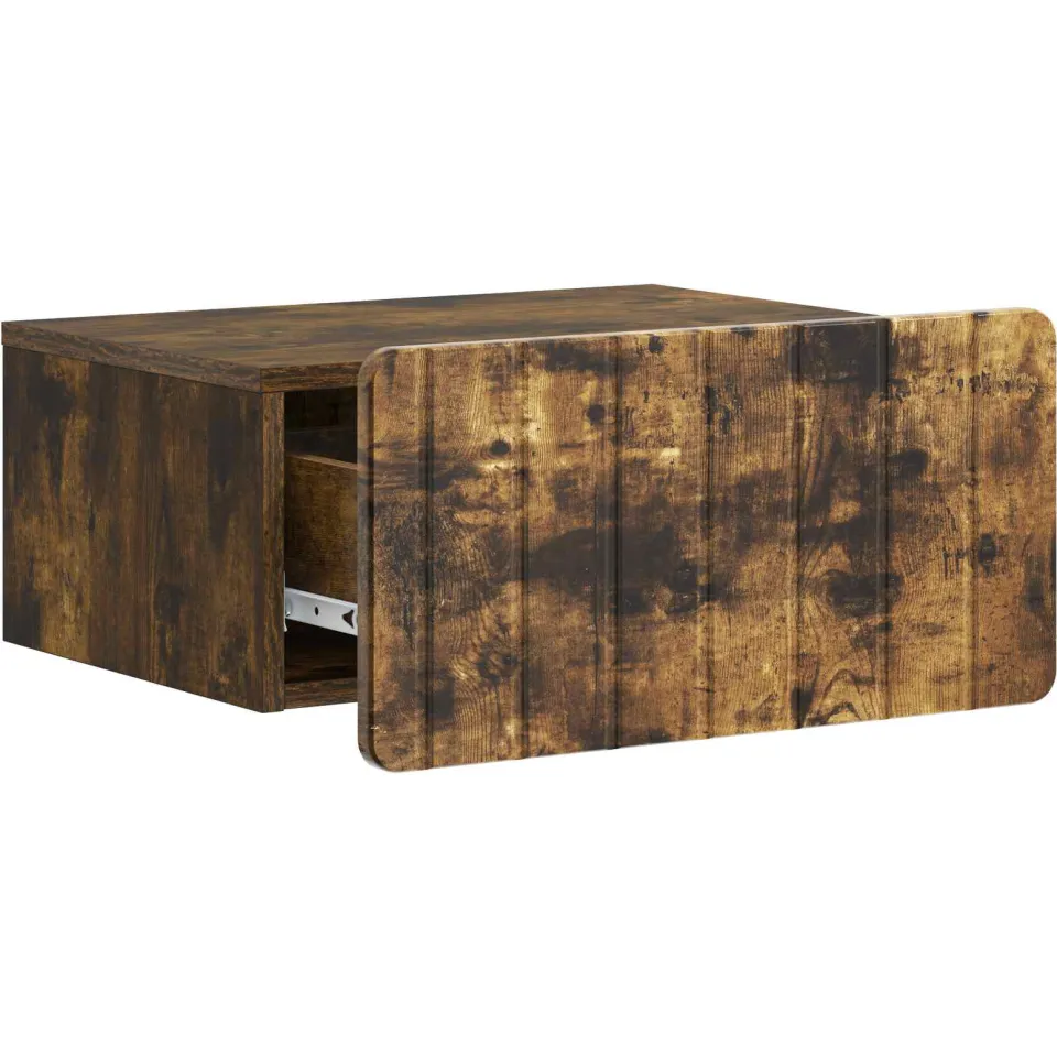 vidaXL Wandbeugel Bedkast Gerookt eiken 49 x 34,5 x 24 cm Bewerkt hout, foto 3