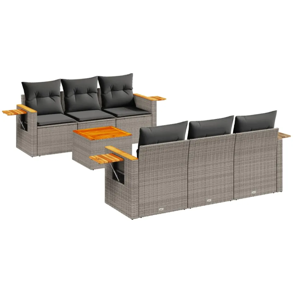 vidaXL Patio Sofa Set 6-zits Grey, foto 3