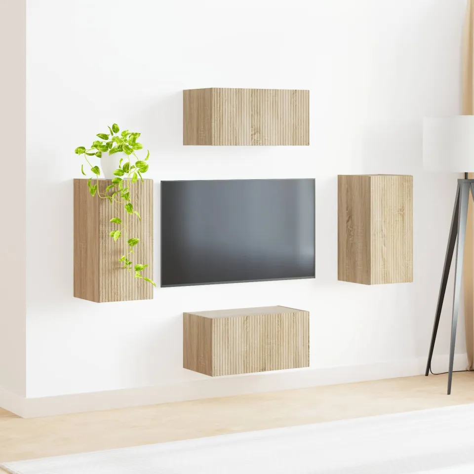 vidaXL Tv-meubelset 4 st Sonoma Eiken Bewerkt hout, foto 4