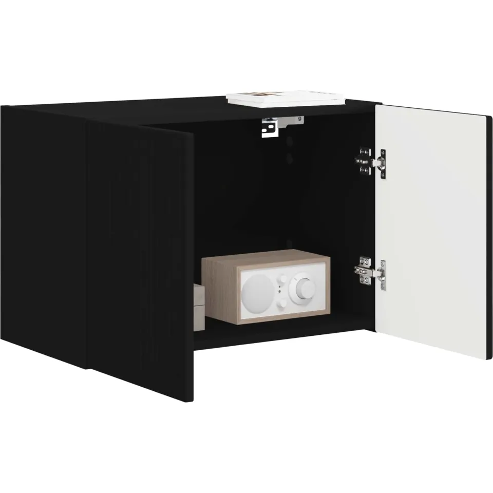 vidaXL TV-wandkast 59,5 x 31 x 40 cm Zwart Bewerkt hout