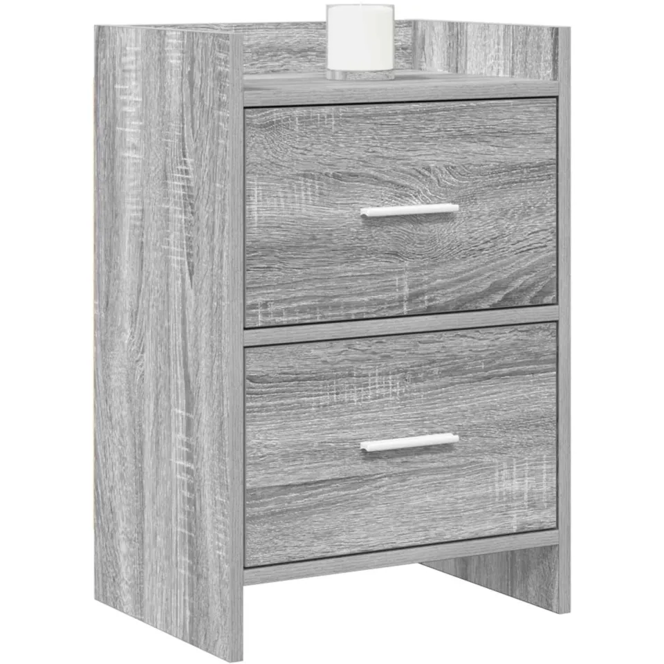 vidaXL Nachtkastjes 2 st Grijs Sonoma 40 x 30 x 60 cm Bewerkt hout