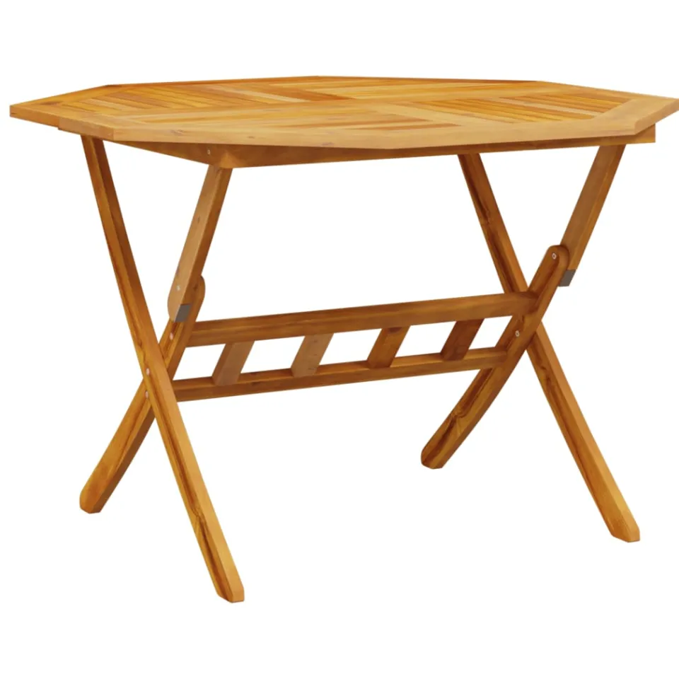 vidaXL Tuintafel inklapbaar Ø110x75 cm massief acaciahout Bruin