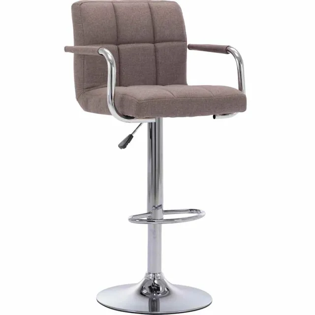 vidaXL Barstoel stof taupe