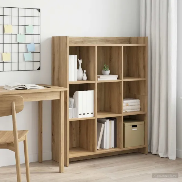 vidaXL Boekenkast 9-laags 87,5 x 30 x 111 cm Artisanaal eiken Bruin