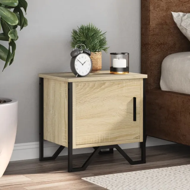 vidaXL Nachtkastjes 2 st 40x30x40 cm spaanplaat sonoma eikenkleurig, foto 2