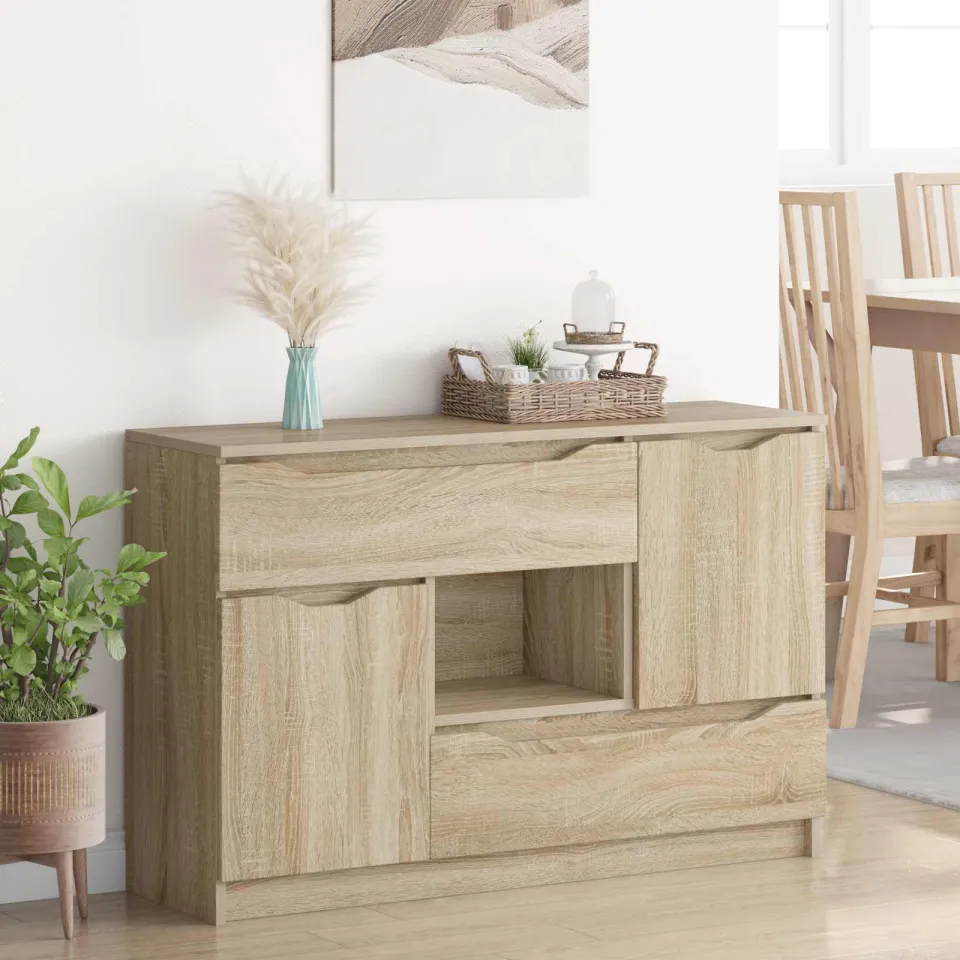 vidaXL Dressoir Sonoma Eiken 100 x 30 x 65,6 Bewerkt hout, foto 4