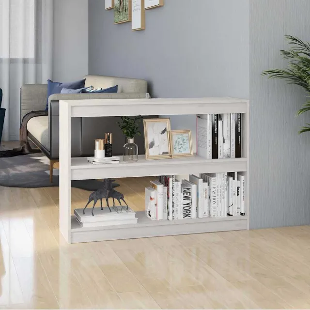 vidaXL Boekenkast/kamerscherm 100x30x71,5 cm grenenhout wit, foto 2