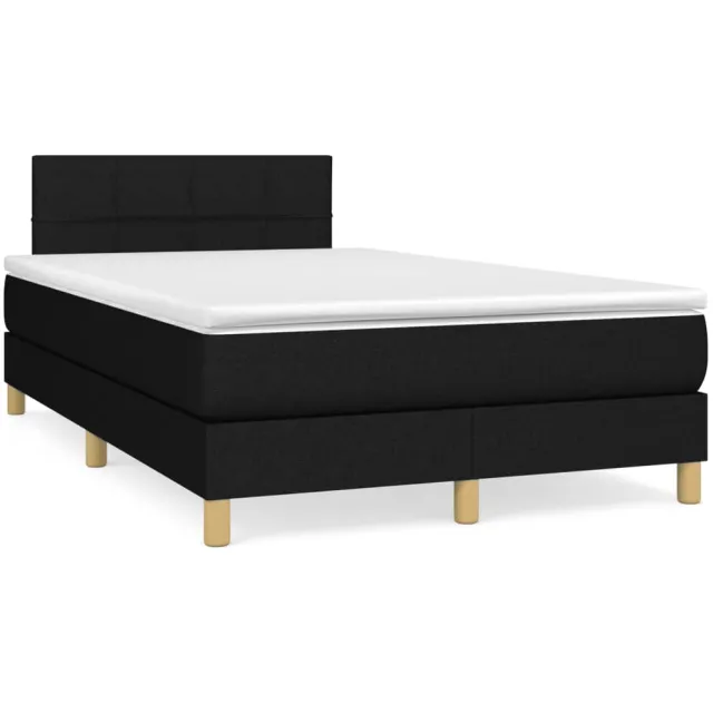 vidaXL Boxspring met matras en LED stof zwart 120x190 cm