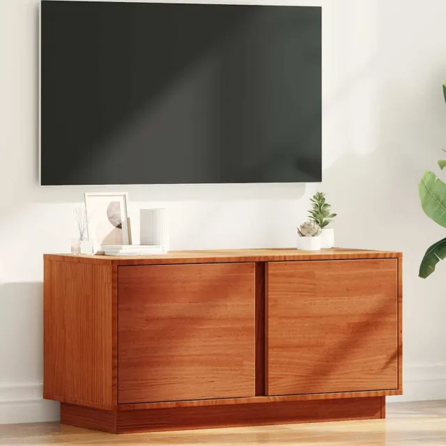 vidaXL TV-kast Wasbruin 80 x 35 x 40,5 cm Massief grenenhout bruin, foto 2