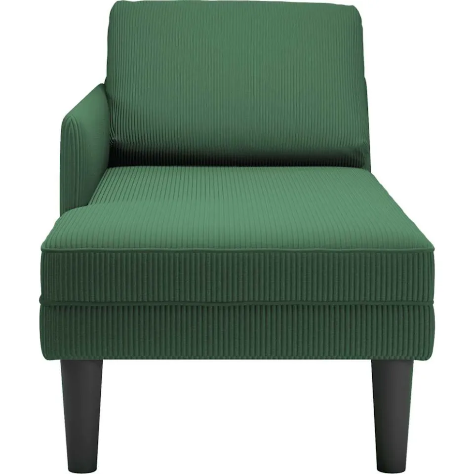 vidaXL Chaise longue met kussen corduroy stof donkergroen groen, foto 4