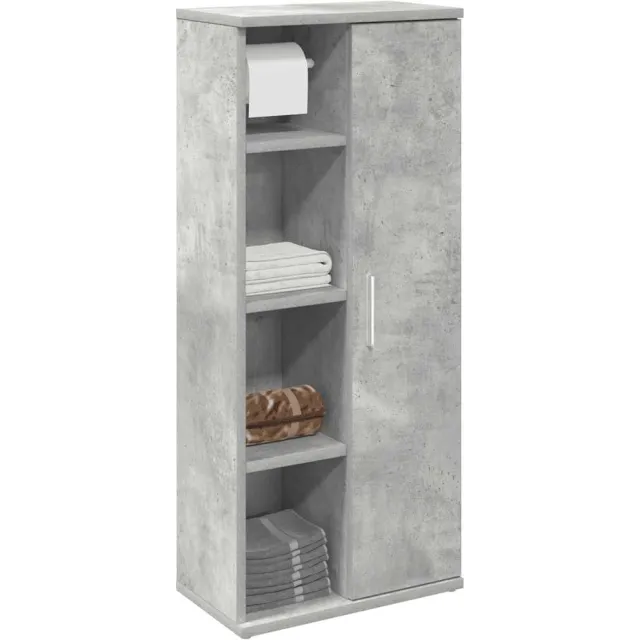 vidaXL Badkamerkast met rolhouder 39x22x90 cm betongrijs