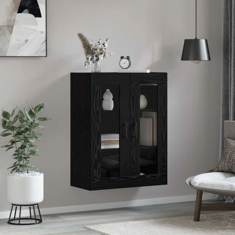 vidaXL Wandkast Zwart 69,5 x 34 x 90 cm Bewerkt hout, foto 4