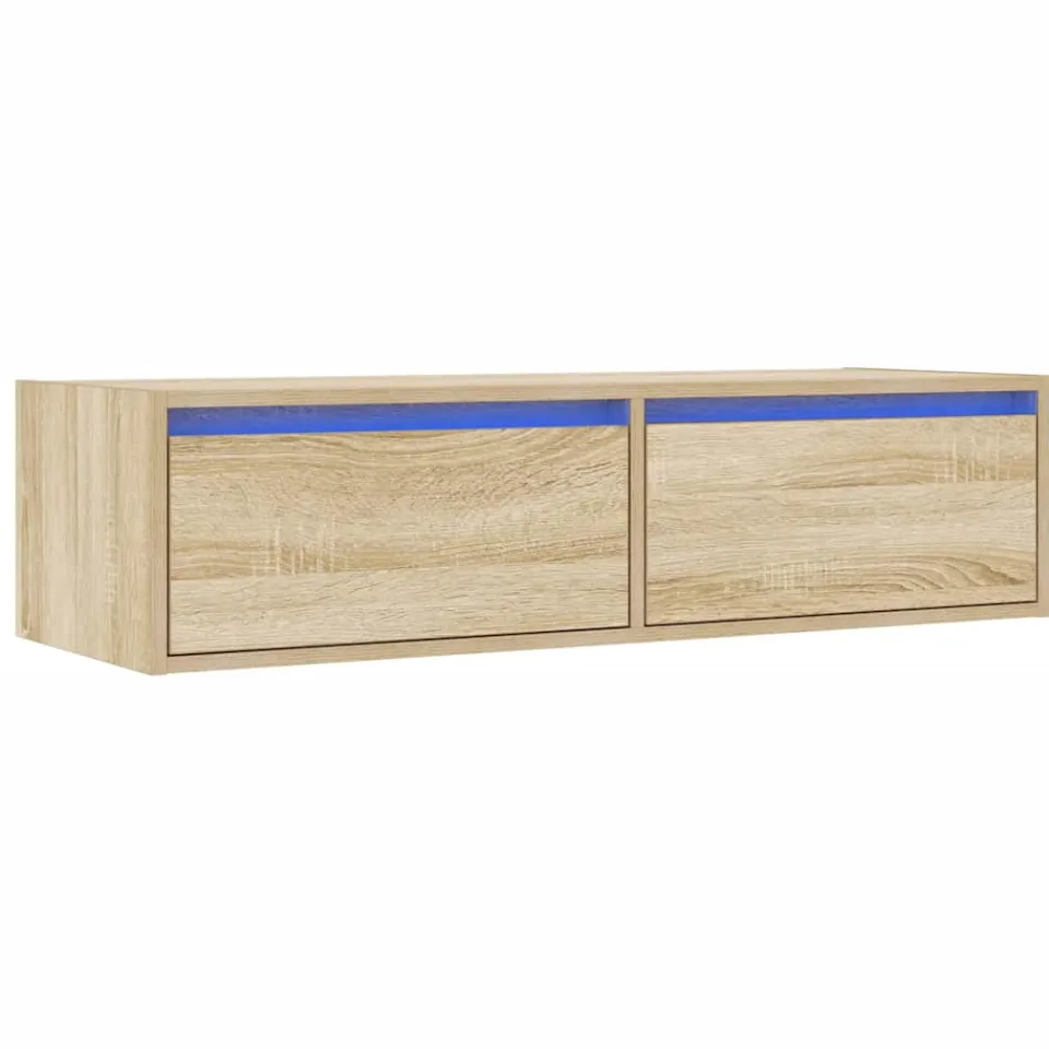 vidaXL Tv-meubel LED-verlichting 100X35,5x25 cm sonoma eikenkleurig Bruin